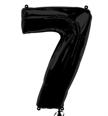 Large Black Number 7 Foil Balloon