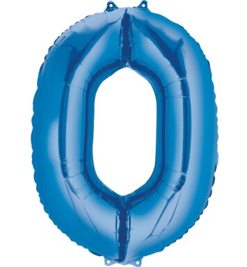 16" Mini Shape Number Balloon 0 - Blue