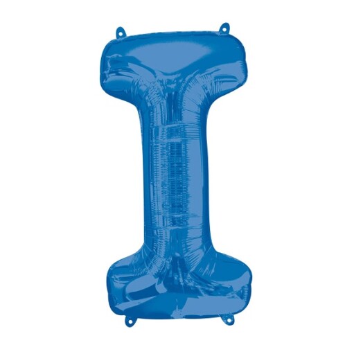 Large Blue Letter I Foil Balloon