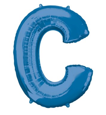 Large Blue Letter C Foil Balloon