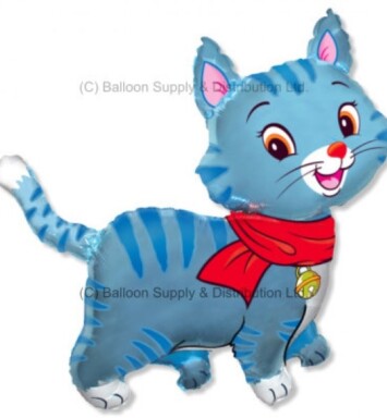 Lovely Blue Cat Super Shape Foil Balloon