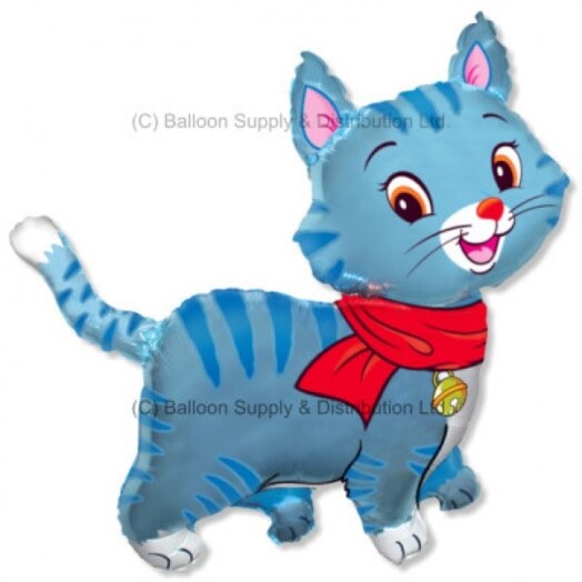 Lovely Blue Cat Super Shape Foil Balloon
