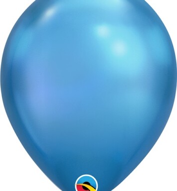 11 Inch Chrome Blue Latex Balloons 25ct