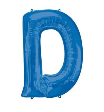 Large Blue Letter D Foil Balloon