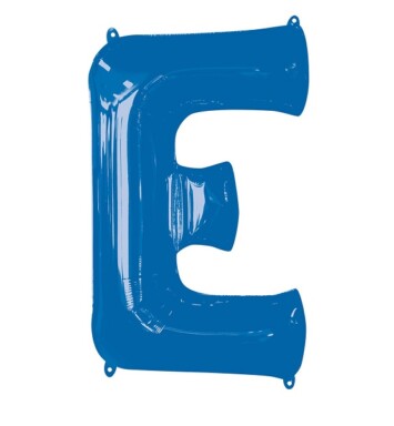 Large Blue Letter E Foil Balloon