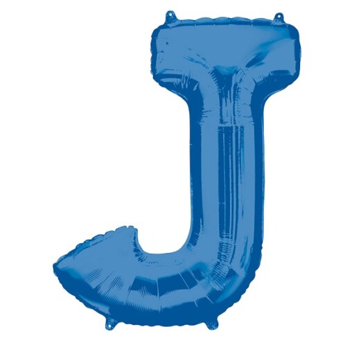 Large Blue Letter J Foil Balloon