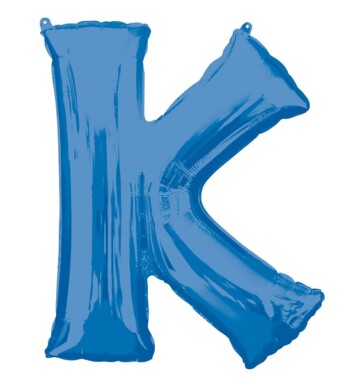 Large Blue Letter K Foil Balloon