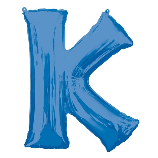 Large Blue Letter K Foil Balloon