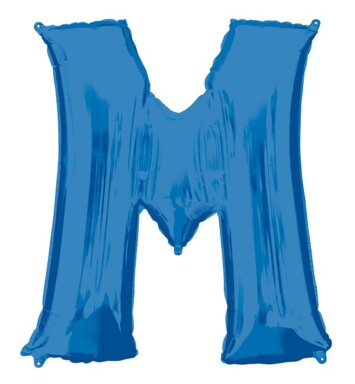 Large Blue Letter M Foil Balloon