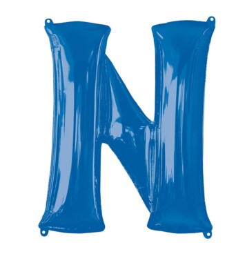 Large Blue Letter N Foil Balloon