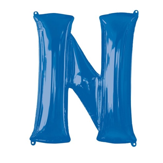 Large Blue Letter N Foil Balloon