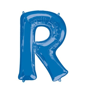 Large Blue Letter R Foil Balloon