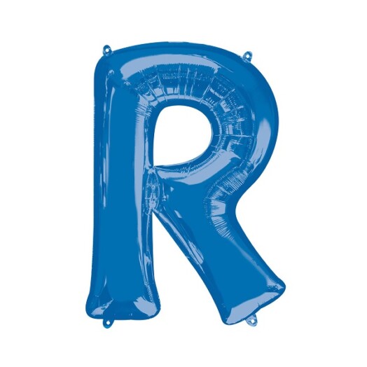 Large Blue Letter R Foil Balloon