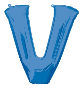 16" Mini Shape Letter Balloon V - Blue