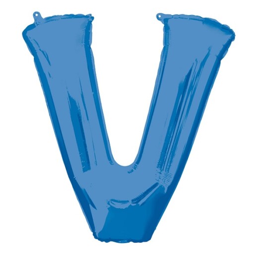 16" Mini Shape Letter Balloon V - Blue