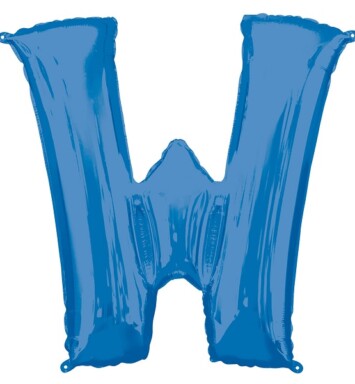 16" Mini Shape Letter Balloon W - Blue