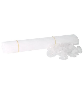 White 2-Piece Balloon Sticks and Cups