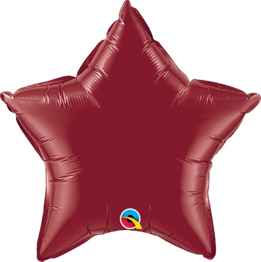 Unpackaged 20" Burgundy Star Foil Balloon