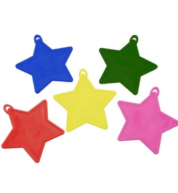 Assorted Primary Colours Star Shaped Plastic Weights