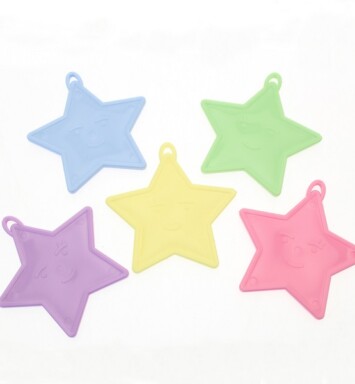 Assorted Pastel Colours Star Shaped Plastic Weights