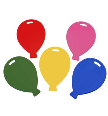 Assorted Primary Colours Balloon Shaped Plastic Weights
