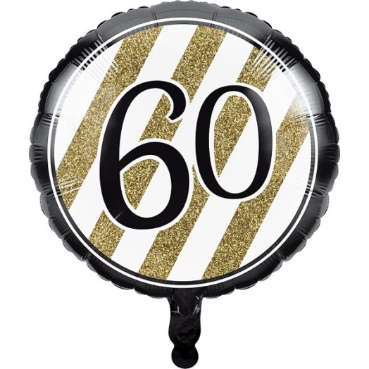17" Black & Gold 60th Foil Balloon