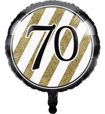 17" Black & Gold 70th Foil Balloon