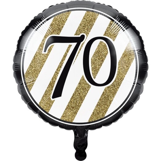 17" Black & Gold 70th Foil Balloon