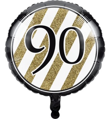 17" Black & Gold 90th Foil Balloon