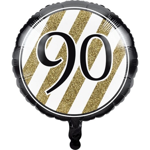 17" Black & Gold 90th Foil Balloon