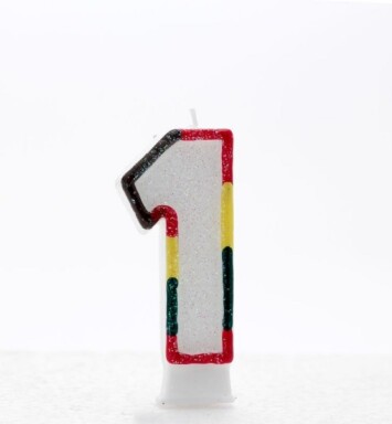 Age 1 Multi Coloured Number Candle