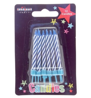 Blue Stripe Candle