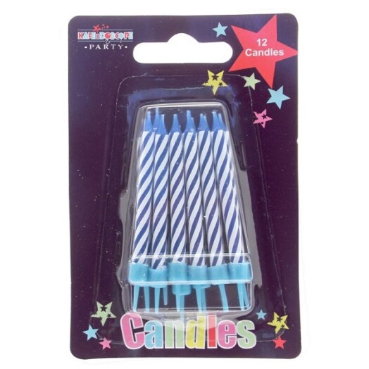 Blue Stripe Candle