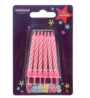 Pink Stripe Candle
