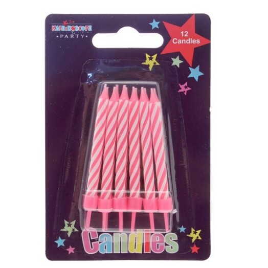 Pink Stripe Candle