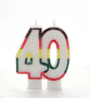 Age 40 Multi Coloured Number Candle