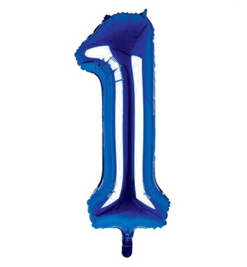 34 Inch Dark Blue Number 1 Foil Balloon