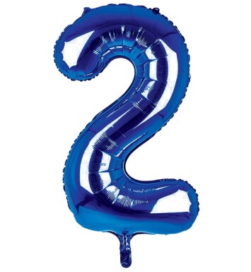 34 Inch Dark Blue Number 2 Foil Balloon