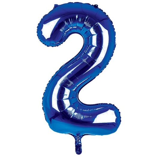 34 Inch Dark Blue Number 2 Foil Balloon