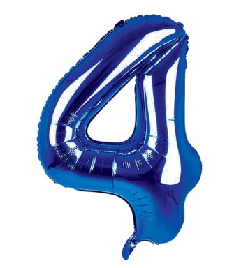 34 Inch Dark Blue Number 4 Foil Balloon
