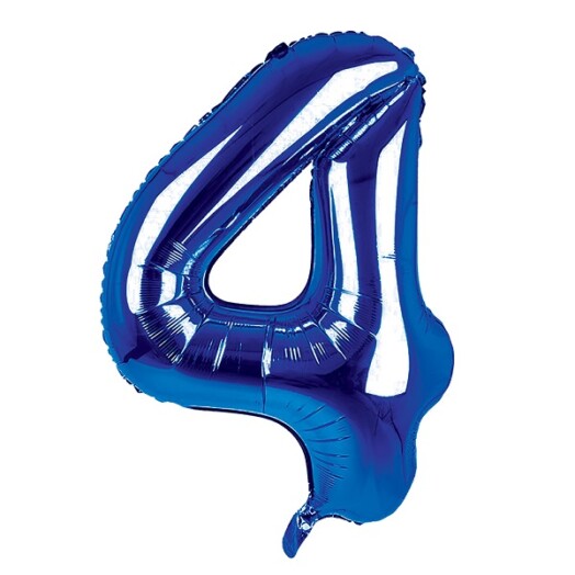 34 Inch Dark Blue Number 4 Foil Balloon