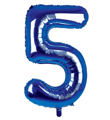 34 Inch Dark Blue Number 5 Foil Balloon