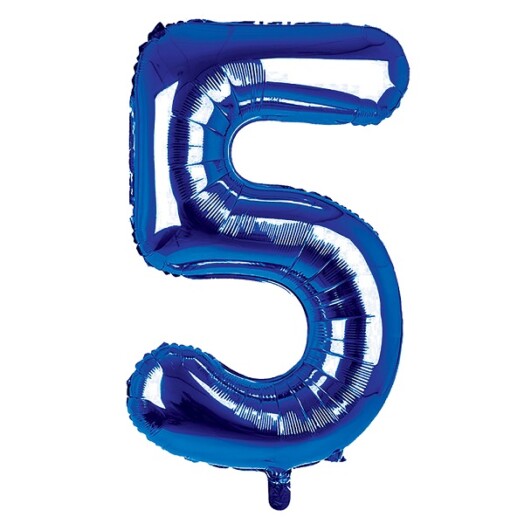 34 Inch Dark Blue Number 5 Foil Balloon