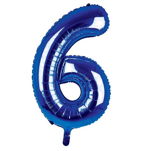 34 Inch Dark Blue Number 6 Foil Balloon