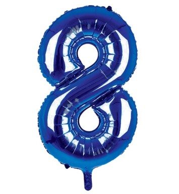 34 Inch Dark Blue Number 8 Foil Balloon