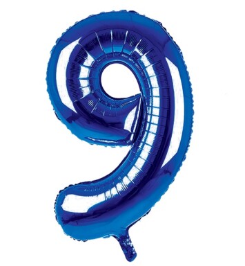 34 Inch Dark Blue Number 9 Foil Balloon