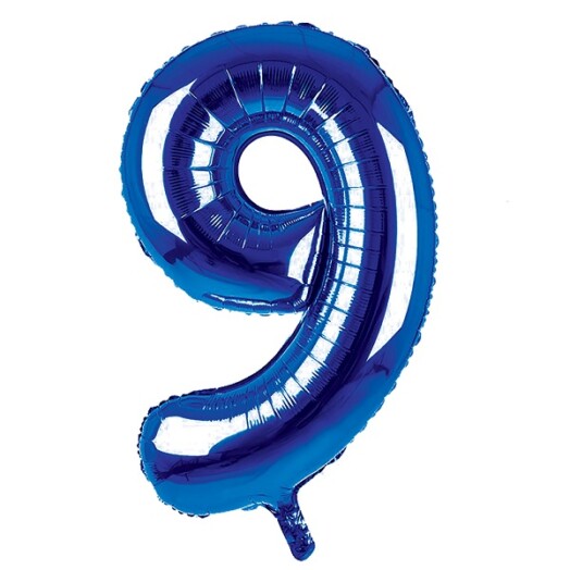 34 Inch Dark Blue Number 9 Foil Balloon
