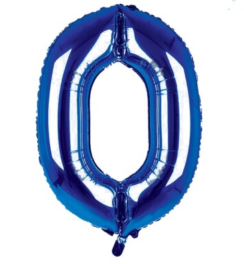 34 Inch Dark Blue Number 0 Foil Balloon