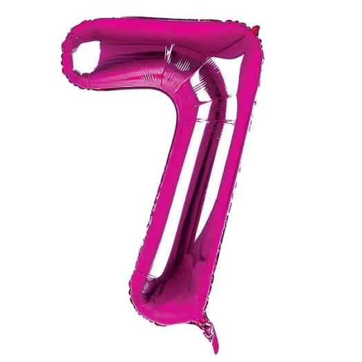 34 Inch Dark Pink Number 7 Foil Balloon