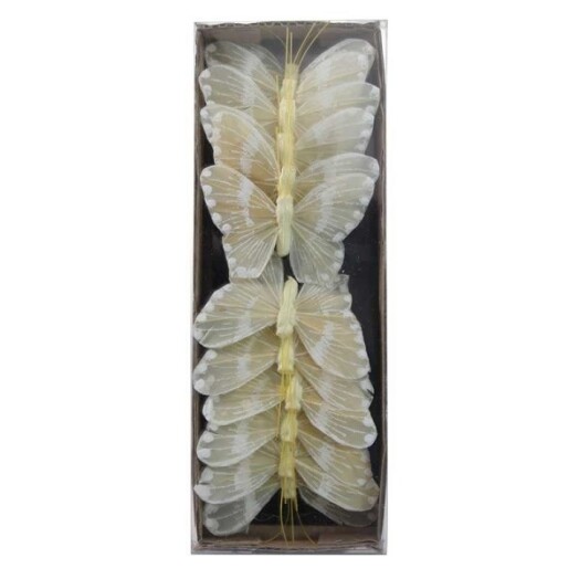 7cm Feather Butterfly Cream